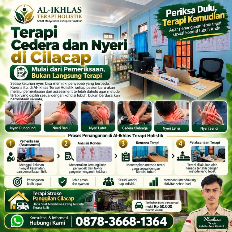 Terapi Cedera dan Nyeri di Cilacap Mulai dari Pemeriksaan, Bukan Langsung Terapi